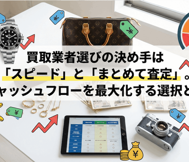 買取業者選びの決め手は「スピード」と「まとめて査定」。キャッシュフローを最大化する選択とは
