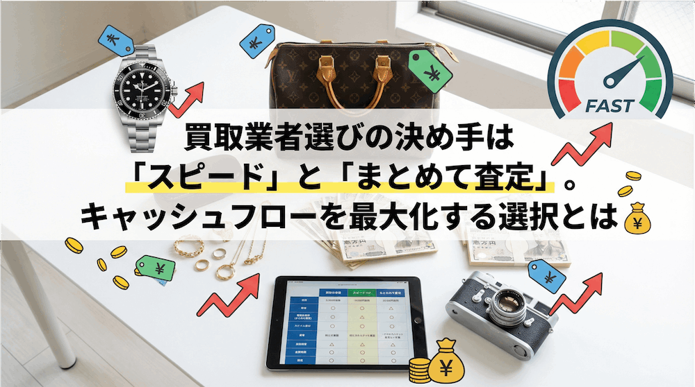 買取業者選びの決め手は「スピード」と「まとめて査定」。キャッシュフローを最大化する選択とは