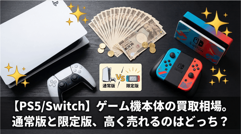【PS5/Switch】ゲーム機本体の買取相場。通常版と限定版、高く売れるのはどっち？