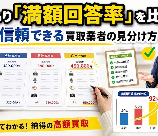 「見積もり満額回答率」を比較。本当に信頼できる買取業者の見分け方